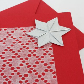 3 Blankokarten zum selbst gestalten, mit Umschlag und Innenblatt, rot