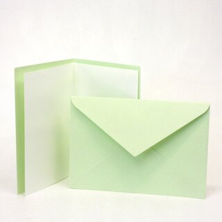 3 Blankokarten mit Umschlag und Innenblatt, lindgrün