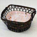 Tellerset Pflaumenbl�te, 5 Teller im K�rbchen