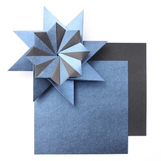 Stern Franziska blau-schwarz, Papier & Anleitung