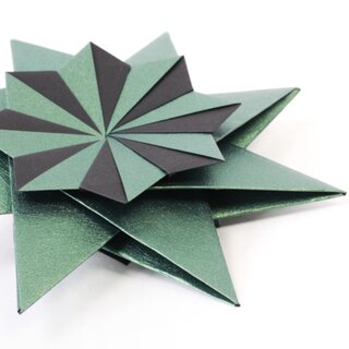 Stern Franziska grn-schwarz, Papier & Anleitung