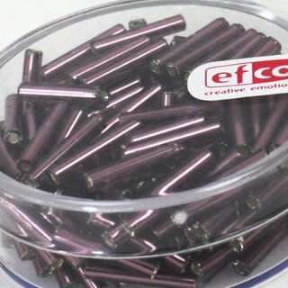 Stifttperlen 11 x 2 mm fuchsie, Silbereinzug, 13 g