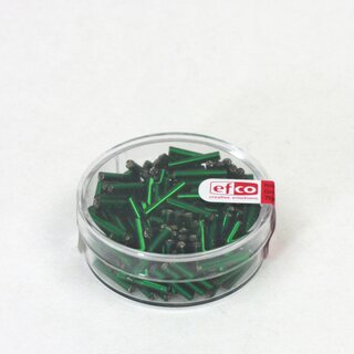 Stifttperlen 11 x 2 mm dunkelgrn, Silbereinzug, 13 g