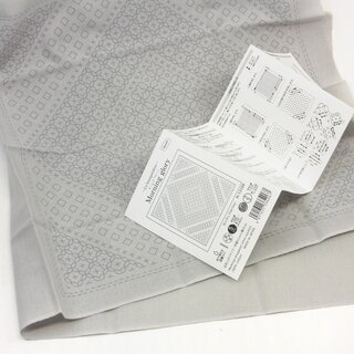 Tuch Sashiko Morning Glory 33 x 33 cm, grau