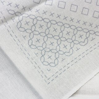 Tuch Sashiko Morning Glory 33 x 33 cm, grau