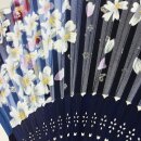 Fächer Kirschblüte dunkelblau