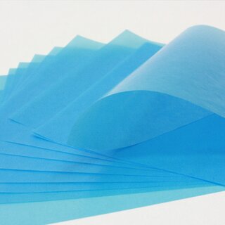 Glassine Origami einfarbig himmelblau, 15 cm