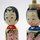 Kokeshi Tatebina, Paar für Puppenfest, mit roter Unterlage, Höhe 12 cm