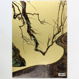 Sichtfolie A4 Rote & wei�e Pflaumenbl�te, mit Goldblatt