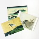 Postkartenset, 3er Set, Kranich, Hasen und Fujisan