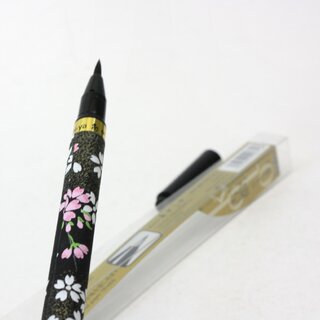 Fudepen, Pinselstift Kirschblten rosa-schwarz