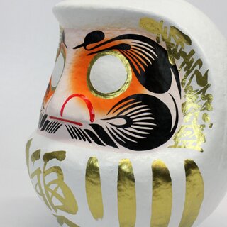 Daruma 28 cm wei�, handbemalt