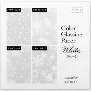 Glassine Origami White-Mix Snow, 4 Muster, 15 cm