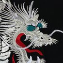 Bestickter Kimono "Goldener Drache" schwarz