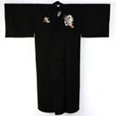 Bestickter Kimono "Goldener Drache" schwarz