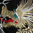 Bestickter Kimono "Goldener Drache" schwarz