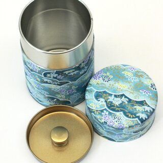 Teedose Yuzen hellblau 100 g, mit Metalldeckel