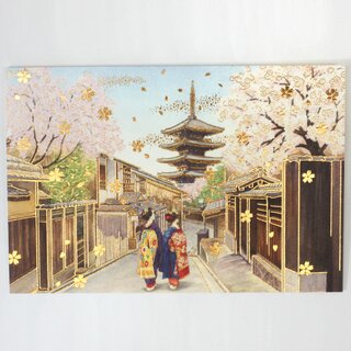 Grukarte Kirschblten in Gion  Doppelkarte mit Umschlag