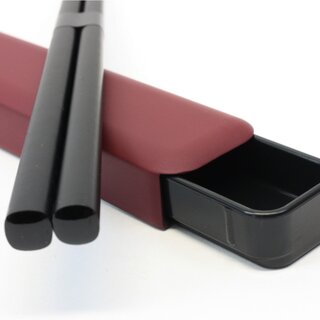 Essst�bchen mit Case, rot, St�bchen mit Transportbeh�lter