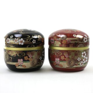 Teedosen Kikusui 2er Set, schwarz & rotbraun, Bonbondosen