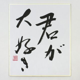 Kalligrafie Kimi ga dai suki (ich mag dich sehr), 21 x 18 cm, Einzelst�ck