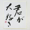 Kalligrafie Kimi ga dai suki (ich mag dich sehr), 21 x 18...