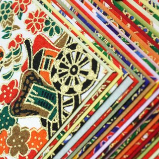 Yuzen Washi & einfarbiges Washi, 10 cm