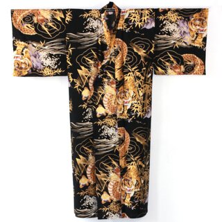 Kimono - Yukata Dragon & Tiger, schwarz L