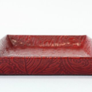 Stifteablage, Schreibtischtablett Urushi 20,5 x 12 cm, rot