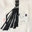 Tenugui/Handtuch "Bild mit kleinem Hund" 32 x 89 cm