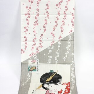 Tenugui/Handtuch Kirschbl�ten & F�cher 32 x 89 cm