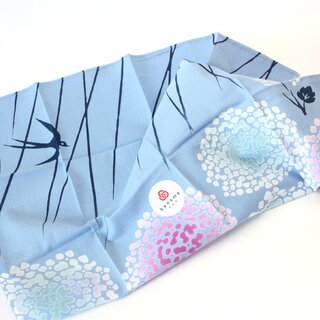 Taschentuch Schwalben & Hortensien 44 x 44 cm