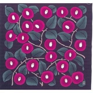 Furoshiki Tsubaki - Kamelienblte, 90 cm dunkelrot