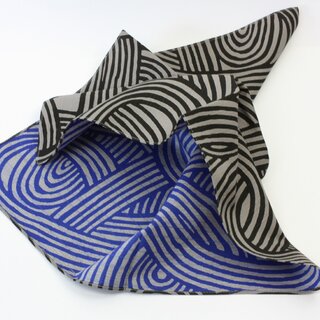 Furoshiki Musubi 48 x 48 cm grau-k�nigsblau