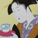 Blattfächer Uchiwa Ochabijin (Schönheit mit...