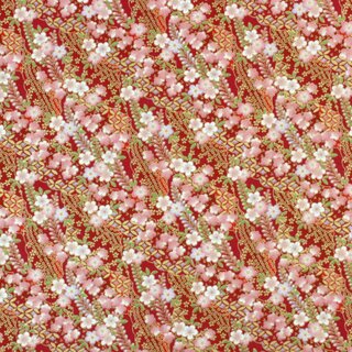 Washibogen Blten & Bltter, rot  48 cm x 64 cm