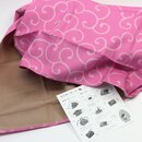 Furoshiki Karakusa pink 50 x 50 cm, Rückseite hellbraun