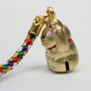 Strap Anhänger Manekineko gold, Glöckchen