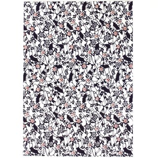 2 Blatt B4 Washi Fcher & Blten schwarz 360 x 255 mm