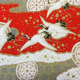 2 Blatt B4 Washi Wolkenkranich rot 360 x 255 mm