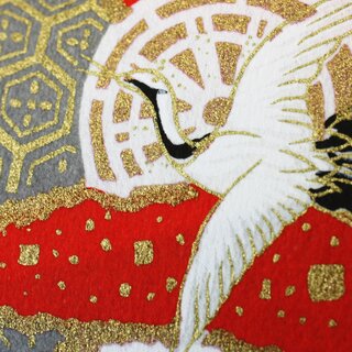 2 Blatt B4 Washi Wolkenkranich rot 360 x 255 mm