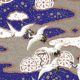 2 Blatt B4 Washi Wolkenkranich blau 360 x 255 mm