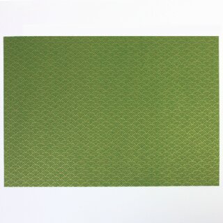 2 Blatt B4 Washi  Nami grn-gold  360 x 255 mm