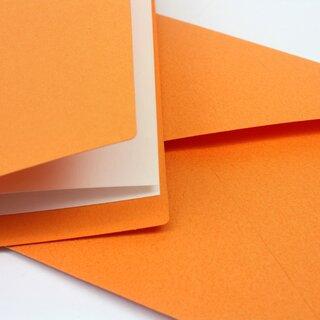 3 Blankokarten zum selbst gestalten, mit Umschlag und Innenblatt, orange