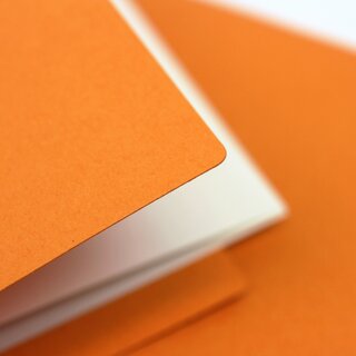 3 Blankokarten zum selbst gestalten, mit Umschlag und Innenblatt, orange