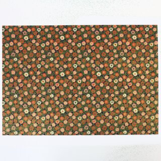 2 Blatt B4 Washi  Chrysanthemen blau, 360 x 255 mm