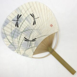 Blattf�cher Uchiwa Libellen im Gras 37,5 x 24 cm