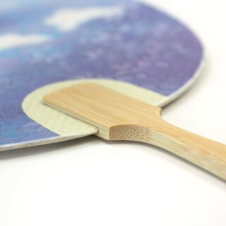 Blattfcher Uchiwa Tsuki ni Usagi 35 x 24 cm