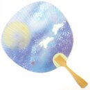 Blattfcher Uchiwa Tsuki ni Usagi 35 x 24 cm