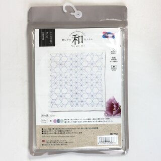 Tuch Sashiko Asa no Ha wei�, mit 3 farbigen Garnen